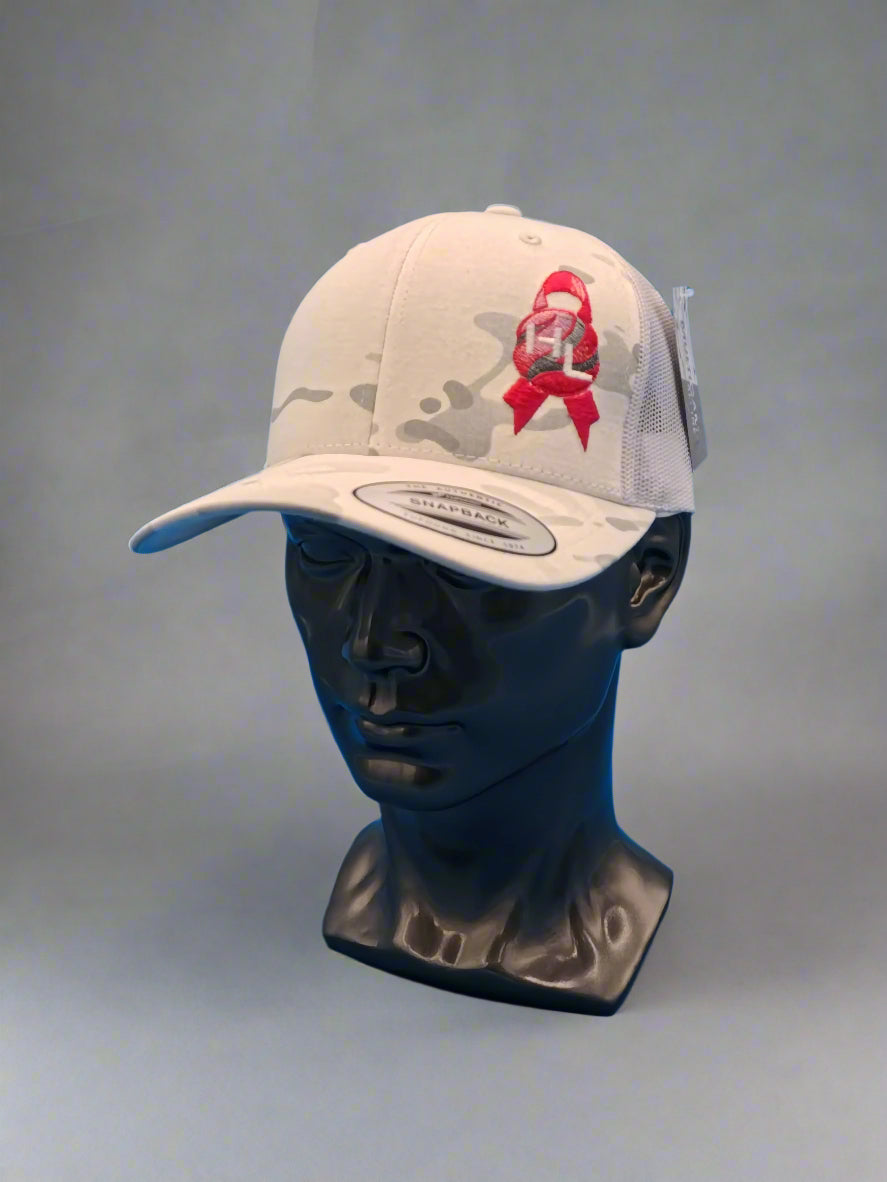 White Camo Brest Cancer Hat